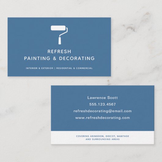 Schilder en decorator verf Roller Moderne marine Visitekaartje (Voorkant / Achterkant)