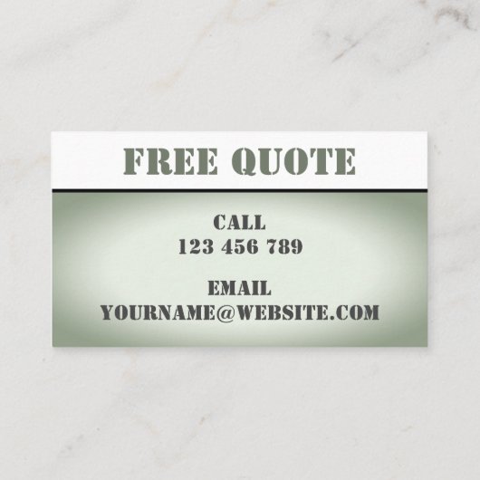 Schilder en decorator visitekaartje (Achterkant)