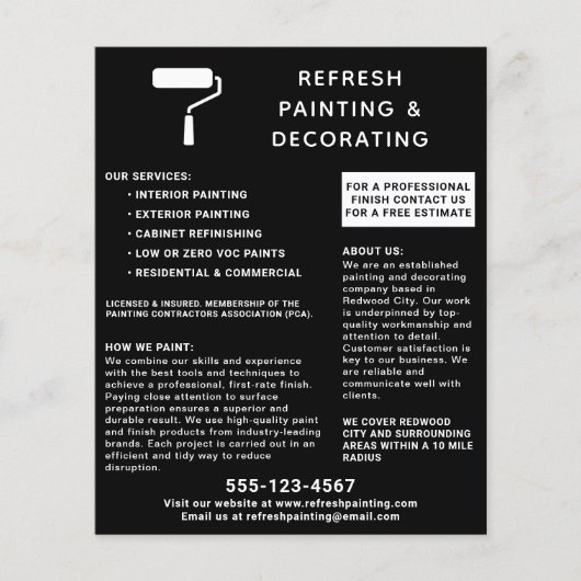 Schilder- en decoratorschilder, zwart flyer (Voorkant)