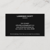 Schilder- en decoratorschilderingen, modern zwart visitekaartje (Achterkant)