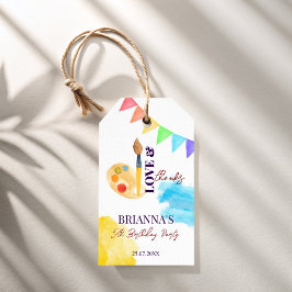 Schilder en partij kunst thema partij monogrammed  cadeaulabel