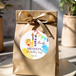 Schilder en partij kunst thema partij monogrammed  ronde sticker