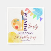 Schilder en partij kunst thema partij monogrammed servet (Voorkant)