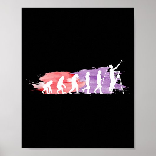 Schilder Evolutie _ Grappig Cadeau Voor Schilders  Poster (Voorkant)