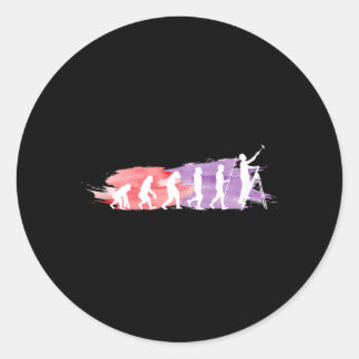 Schilder Evolutie _ Grappig Cadeau Voor Schilders Ronde Sticker