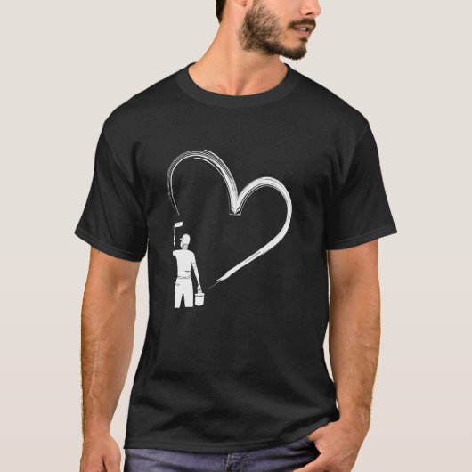 Schilder Hartslag Kunst Liefde Creatie T-shirt (Voorkant)