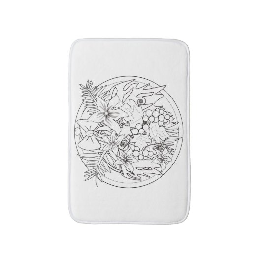 Schilder het afbeelding zelf een tropisch patroon badmat (Voorkant Verticaal)