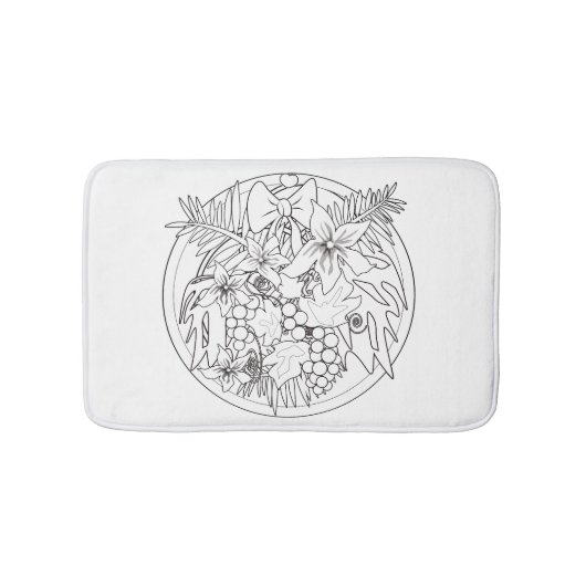 Schilder het afbeelding zelf een tropisch patroon badmat (Voorkant)