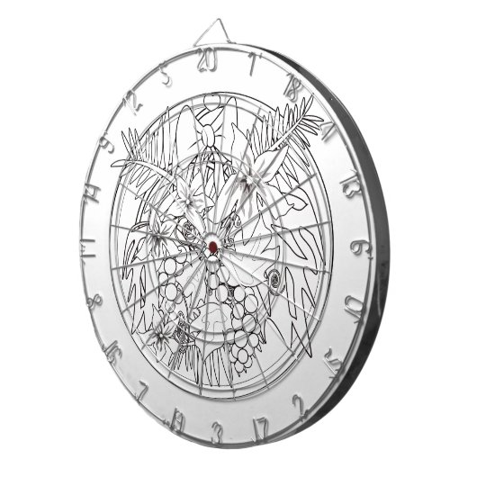 Schilder het afbeelding zelf een tropisch patroon dartbord (Voorkant Rechts)