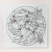 Schilder het afbeelding zelf een tropisch patroon legpuzzel (Horizontaal)