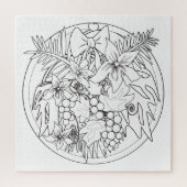 Schilder het afbeelding zelf een tropisch patroon legpuzzel (Verticaal)