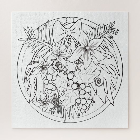 Schilder het afbeelding zelf een tropisch patroon legpuzzel (Verticaal)