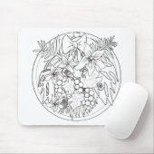 Schilder het afbeelding zelf een tropisch patroon muismat (Met muis)