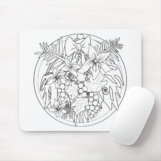 Schilder het afbeelding zelf een tropisch patroon muismat (Met muis)