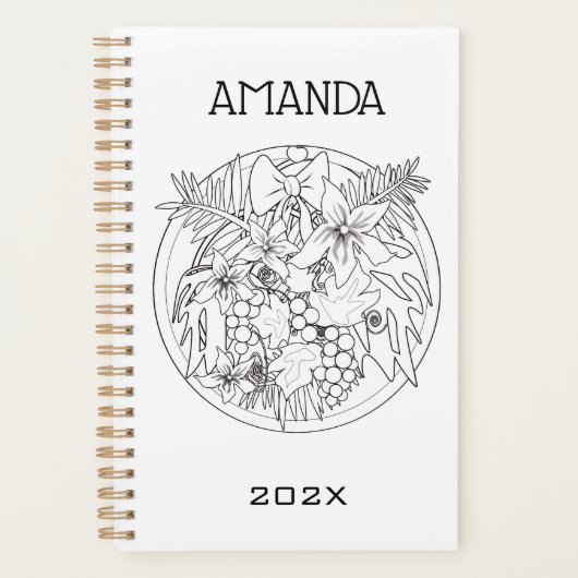 Schilder het afbeelding zelf een tropisch patroon planner (Voorkant)