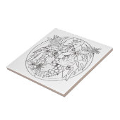 Schilder het afbeelding zelf een tropisch patroon tegeltje (Zijkant)