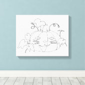 Schilder het Kat Face Pumpkin op verzegeld Canvas Afdruk (Insitu (Houten vloer))