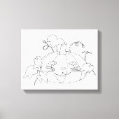 Schilder het Kat Face Pumpkin op verzegeld Canvas Afdruk (Voorkant)
