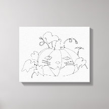 Schilder het Kat Face Pumpkin op verzegeld Canvas