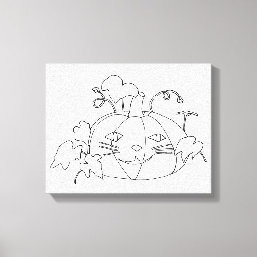 Schilder het Kat Face Pumpkin op verzegeld Canvas Afdruk (Voorkant)