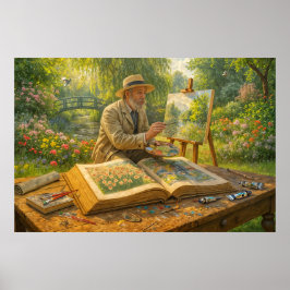 Schilder in de tuin uit het kunstboek poster
