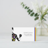 Schilder in uniform met een borstel in zijn hand visitekaartje (Staand voorkant)