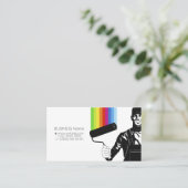 Schilder in uniform met een rol in zijn hand visitekaartje (Staand voorkant)