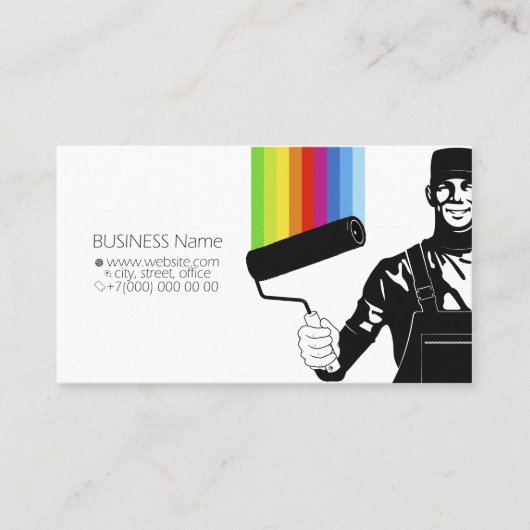 Schilder in uniform met een rol in zijn hand visitekaartje (Voorkant)