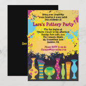 SCHILDER JE EIGEN POTTENBAKKERIJ Verjaardagsfeestu Kaart (Voorkant / Achterkant)