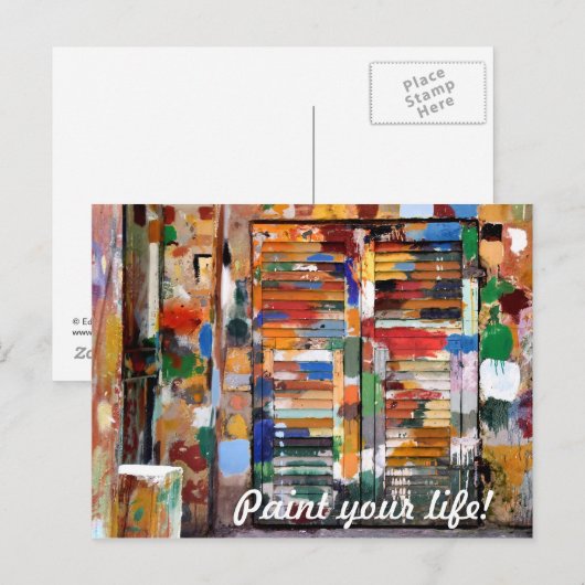 schilder je leven! briefkaart (Voorkant / Achterkant)