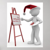 Schilder jouw tekst kerstschilderij Easel Red Whit Poster (Voorkant)