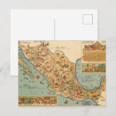 Schilder Kaart van Mexico (Voorkant / Achterkant)