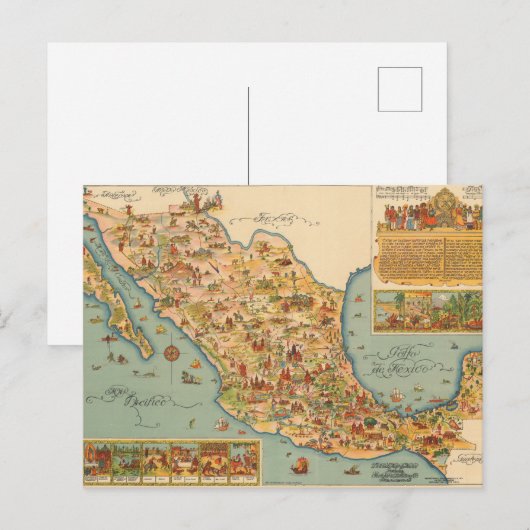 Schilder Kaart van Mexico (Voorkant / Achterkant)