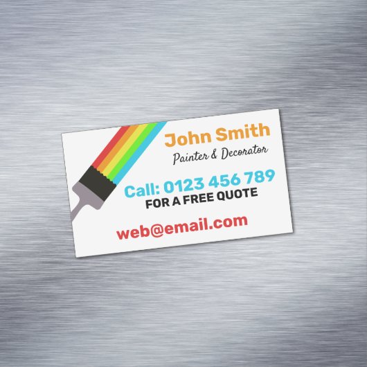 schilder magnetisch visitekaartje (Voorbeeld)