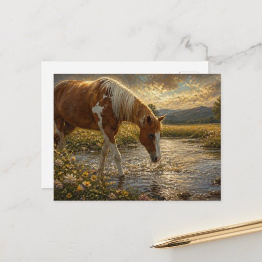 Schilder Merrie die de Kreek Oversteekt Briefkaart (Voorkant / Achterkant in situ)