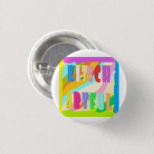 Schilder met helder kleurig design ronde button 3,2 cm (Voorkant /achterkant)