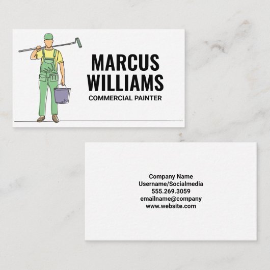 Schilder met Paint Roller apparatuur Visitekaartje (Voorkant / Achterkant)