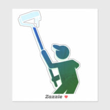 Schilder met Paint Roller Sticker