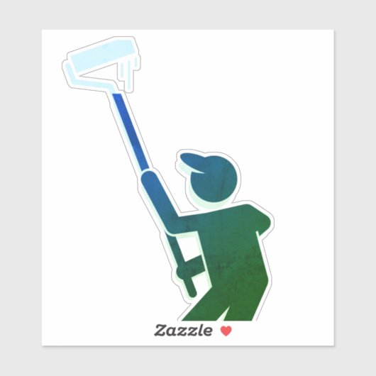 Schilder met Paint Roller Sticker (Vel)