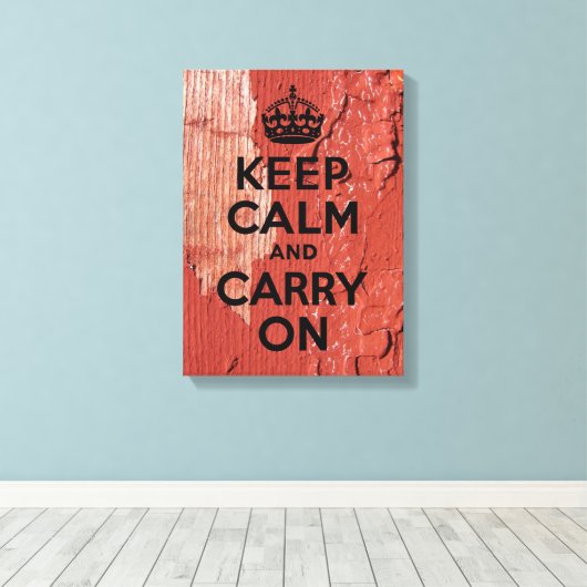 Schilder met rode schil Kalm houden Canvas Afdruk (Insitu (Houten vloer))