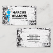 Schilder met Rolling Brush | graffiti-bakstenen mu Visitekaartje (Voorkant / Achterkant)