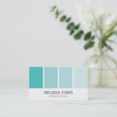 Schilder met turquoise verfchip Interior Design Visitekaartje (Staand voorkant)