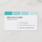 Schilder met turquoise verfchip Interior Design Visitekaartje (Achterkant)