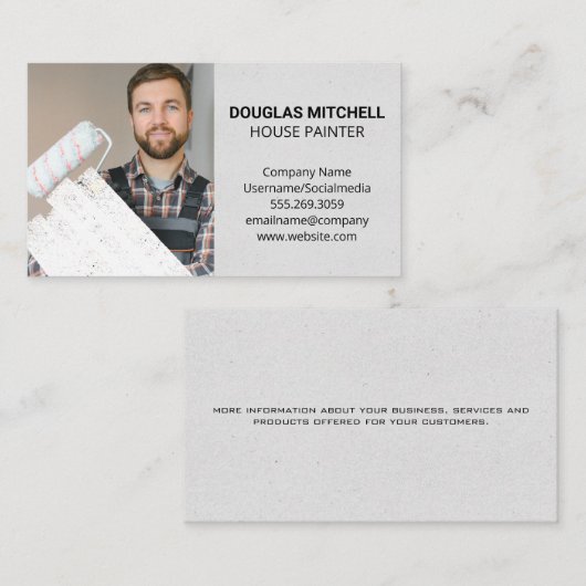 Schilder met verfrol visitekaartje (Voorkant / Achterkant)