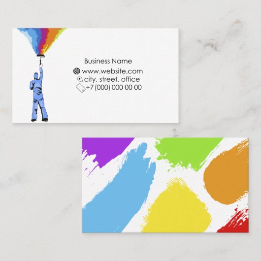 Schilder met visitekaartje voor rollen en verf (Voorkant / Achterkant)