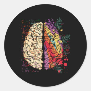 Schilder Neuroscience Kleurrijke Hu-hersenen Ronde Sticker