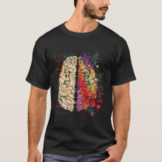 Schilder Neuroscience Kleurrijke Hu-hersenen T-shirt