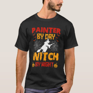 Schilder op dag heks op nachtschilder Halloween T-shirt