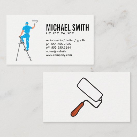 Schilder op de ladder visitekaartje (Voorkant / Achterkant)