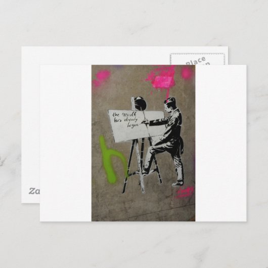 Schilder op het werk briefkaart (Voorkant / Achterkant)